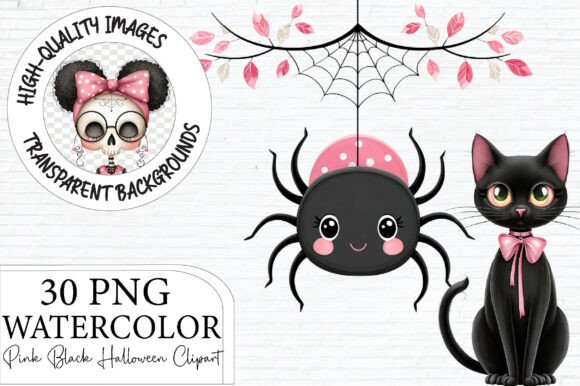Download Pink and Black Halloween Clipart - Halloween clipart Collection
