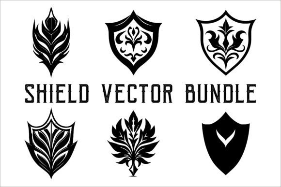 Download Silhouette of Shield Vector Set Bundle - Vector Collection
