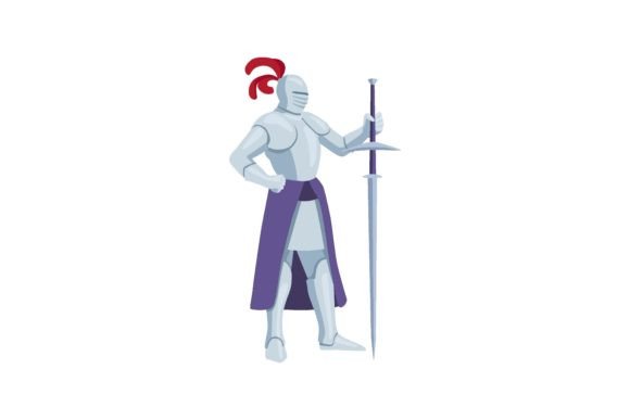 Download Armored Knight with Weapon. Vector Illus - Vector Collection