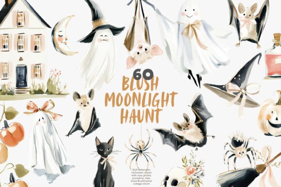Download Soft Blush Halloween Clipart Bundle - Halloween clipart Collection