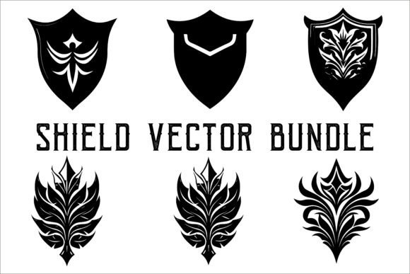 Download Silhouette of Shield Vector Set Bundle - Vector Collection