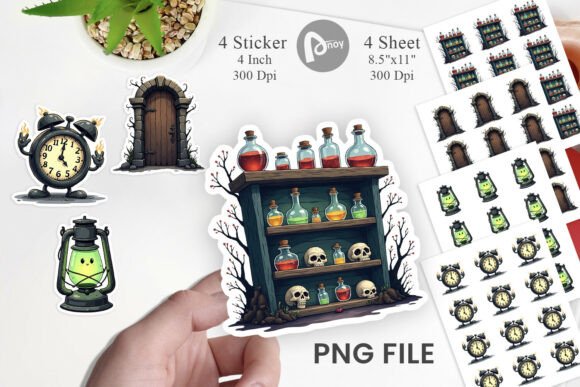 Download Gothic Haunted Objects Stickers - Premium Resources