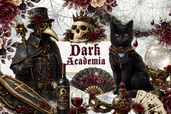 Download Dark Academia Gothic Halloween Clipart - Halloween clipart Collection