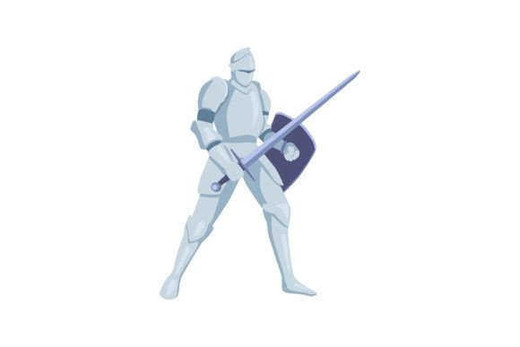 Download Armored Knight with Weapon. Vector Illus - Vector Collection