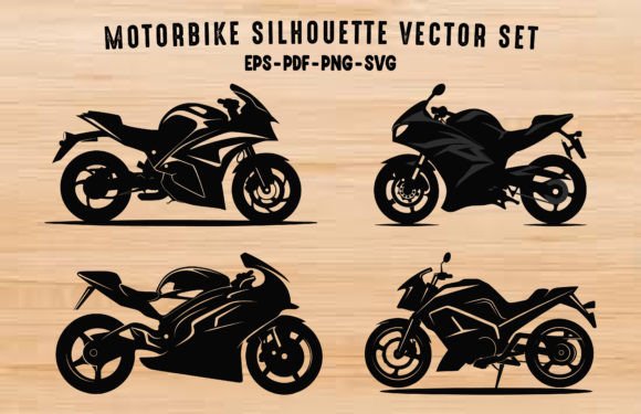Download Motorbike Black Silhouette Vector Bundle - Vector Collection