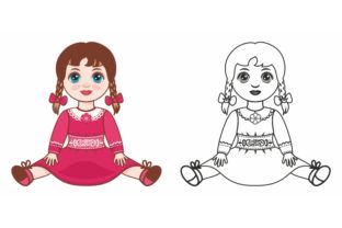 Download Vector Doll Cartoon. Children's Toy. - Vector Collection