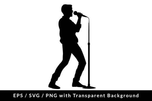 Download Singer Man with a Microphone Silhouette - Microphone Collection