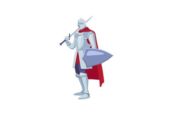 Download Armored Knight with Weapon. Vector Illus - Vector Collection