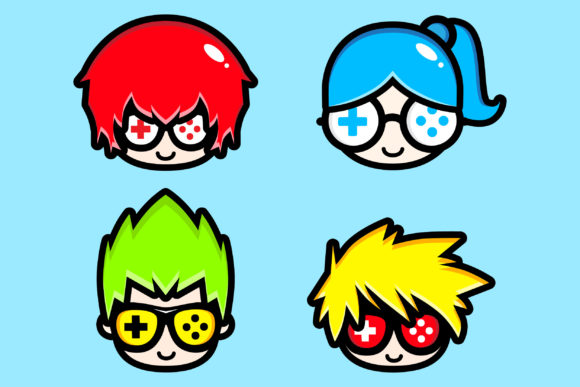 Download Design Vector Set of Geek Gamer - Vector Collection
