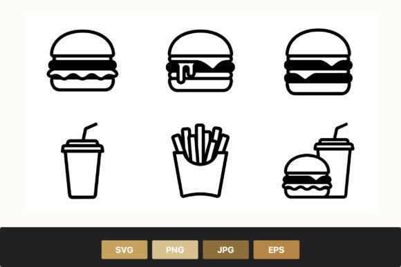 Download Fast Food Vector Icons Set - Vector Collection