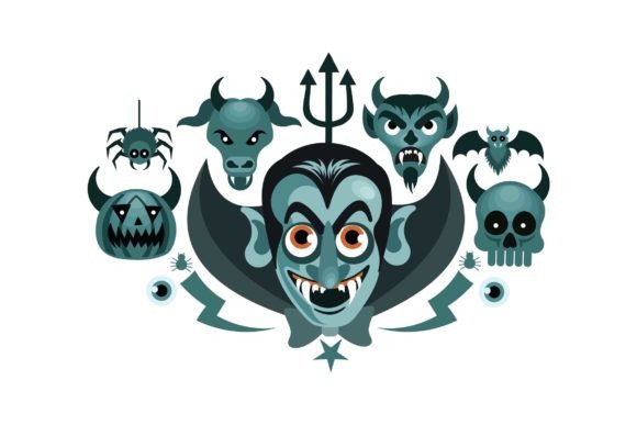 Download Set of Halloween Graphics Spooky Vector - Vector Collection