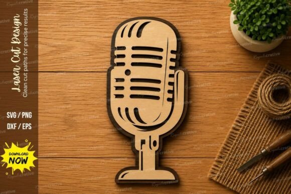 Download Classic Retro Microphone SVG | Podcast - Microphone Collection