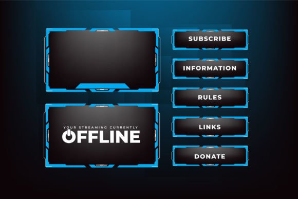 Download Modern Gaming Overlay Template Vector - Vector Collection